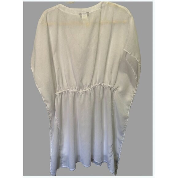 Women’s Tommy Bahama White Embellished V-Neck Swim Cover-Up Size L Resortwear - Picture 2 of 7